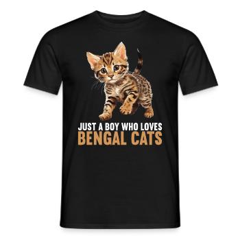Bengal Cat Bengalkatze - Männer T-Shirt - Schwarz - Vorne - AI Model Male 178 light (178cm)