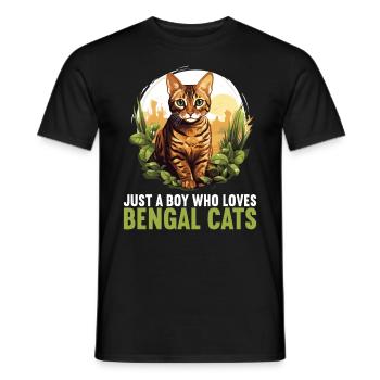 Bengal Cat Bengalkatze - Männer T-Shirt - Schwarz - Vorne - AI Model Male 178 light (178cm)