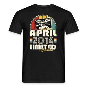 April 2014 Vintage Retro Geburtstagsgeschenk - Männer T-Shirt - Schwarz - Vorne - AI Model Male 178 light (178cm)