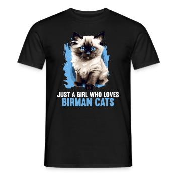 Birman Cat Birma Katze - Männer T-Shirt - Schwarz - Vorne - AI Model Male 178 light (178cm)