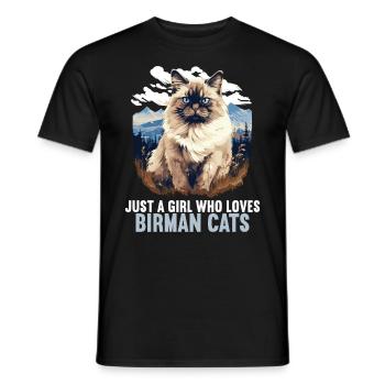 Birman Cat Birma Katze - Männer T-Shirt - Schwarz - Vorne - AI Model Male 178 light (178cm)