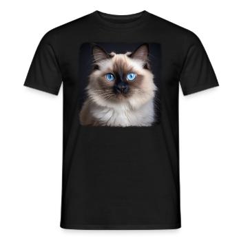 Birman Cat Birma Katze - Männer T-Shirt - Schwarz - Vorne - AI Model Male 178 light (178cm)