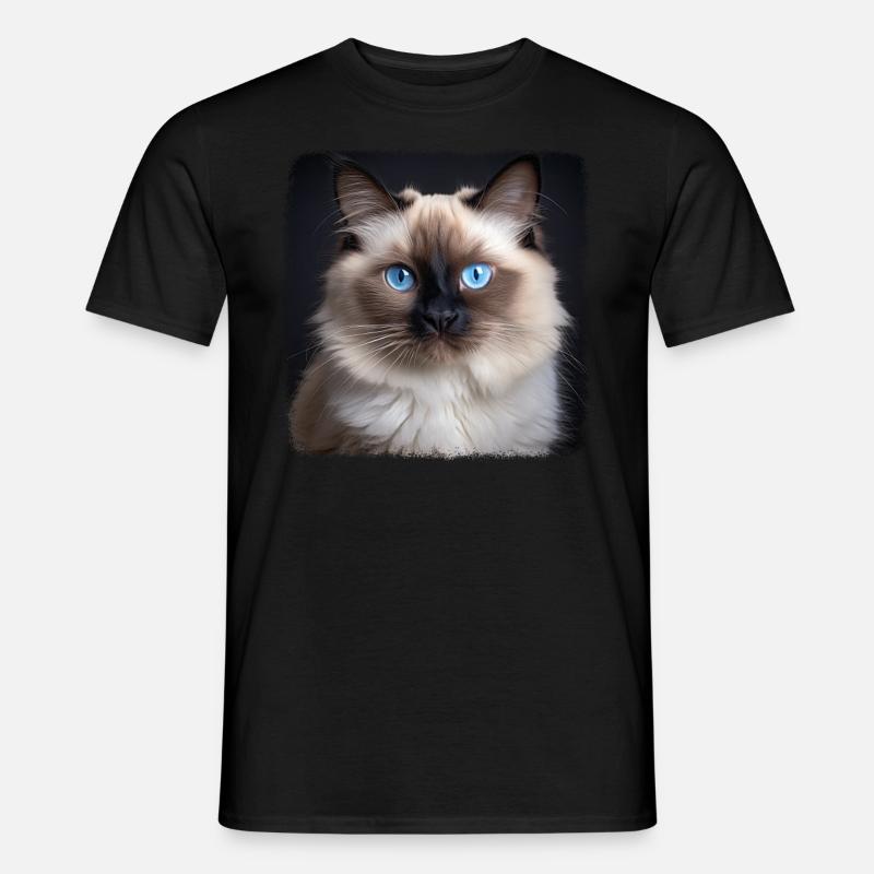 Chat de Birmanie Birma Katze - T-shirt homme - noir