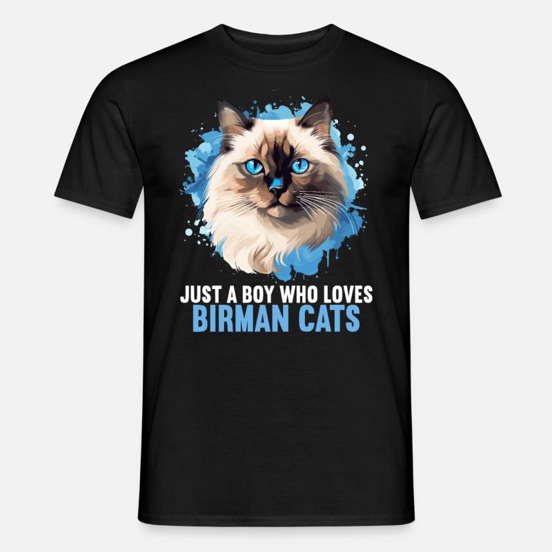 Birman Cat Birma Katze - Männer T-Shirt - Schwarz