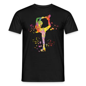 Eiskunstläufer Schlittschuhlaufen Eiskunstlauf - Männer T-Shirt - Schwarz - Vorne - AI Model Male 178 light (178cm)