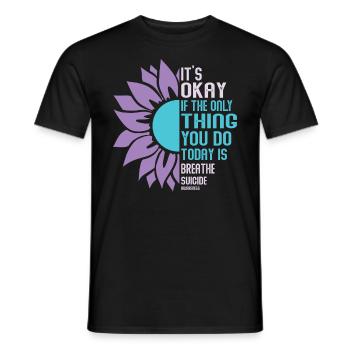 Mental Health Warrior Purple and Turquoise - Men's T-Shirt - black - Front - AI Model Male 178 light (178cm)