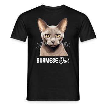Burmese Cat Burma Katze - Men's T-Shirt - black - Front - AI Model Male 178 light (178cm)