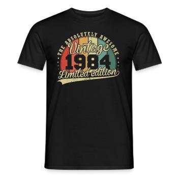 Great Since 1984 Vintage Vintage 1984 Gift - Men's T-Shirt - black - Front - AI Model Male 178 light (178cm)