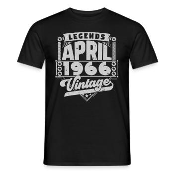 Jahrgangsgeschenk Jubiläum April 1966, April 1966 - Männer T-Shirt - Schwarz - Vorne - AI Model Male 178 light (178cm)
