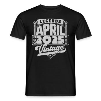 Vintage-Geschenk Geburtstag April 2025, April 2025 - Männer T-Shirt - Schwarz - Vorne - AI Model Male 178 light (178cm)