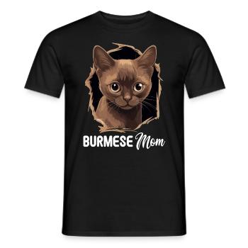 Chat birman Birmanie Katze - T-shirt homme - noir - Devant - AI Model Male 178 light (178cm)