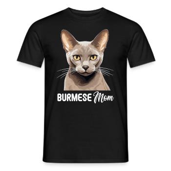 Burmese Cat Burma Katze - Men's T-Shirt - black - Front - AI Model Male 178 light (178cm)