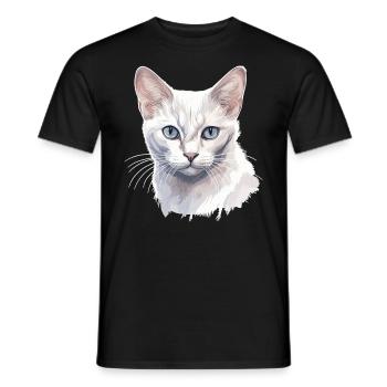 Burmilla Chaton Burmilla Chat - T-shirt homme - noir - Devant - AI Model Male 178 light (178cm)