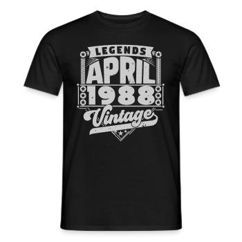 Cadeau Vintage Anniversaire avril 1988, avril 1988 - T-shirt homme - noir - Devant - AI Model Male 178 light (178cm)