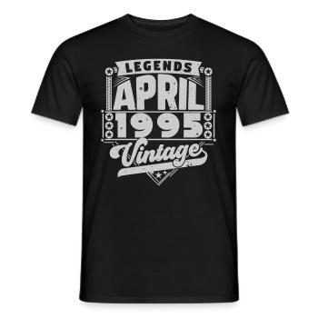 Jahrgangsgeschenk Jubiläum April 1995, April 1995 - Männer T-Shirt - Schwarz - Vorne - AI Model Male 178 light (178cm)