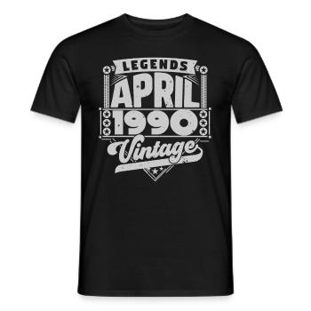 Cadeau Vintage Anniversaire avril 1990, avril 1990 - T-shirt homme - noir - Devant - AI Model Male 178 light (178cm)