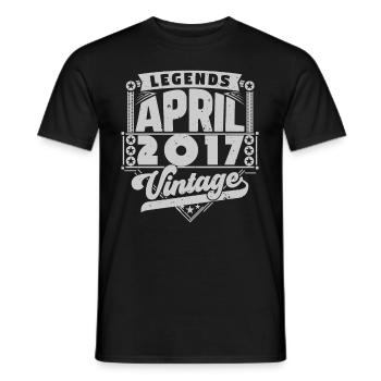 Vintage Birthday Gift April 2017, April 2017 - Men's T-Shirt - black - Front - AI Model Male 178 light (178cm)