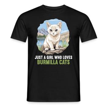 Burmilla Chaton Burmilla Chat - T-shirt homme - noir - Devant - AI Model Male 178 light (178cm)