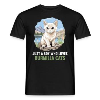 Burmilla Chaton Burmilla Chat - T-shirt homme - noir - Devant - AI Model Male 178 light (178cm)
