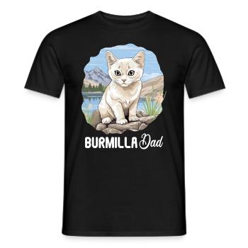 Burmilla Chaton Burmilla Chat - T-shirt homme - noir - Devant - AI Model Male 178 light (178cm)