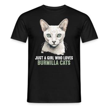 Burmilla Chaton Burmilla Chat - T-shirt homme - noir - Devant - AI Model Male 178 light (178cm)