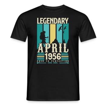 cadeau Anniversaire Avril 1956, Vintage avril 1956 - T-shirt homme - noir - Devant - AI Model Male 178 light (178cm)