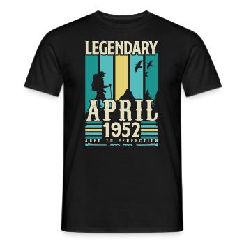 April 1952 Anniversary Gift, Vintage April 1952 - Men's T-Shirt - black - Front - AI Model Male 178 light (178cm)