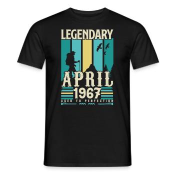 April 1967 Jubiläumsgeschenk, Jahrgang April 1967 - Männer T-Shirt - Schwarz - Vorne - AI Model Male 178 light (178cm)