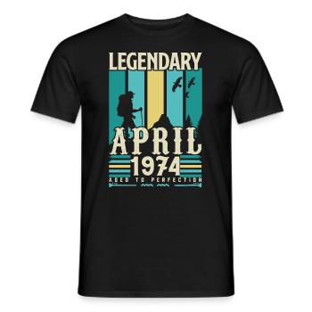 cadeau Anniversaire Avril 1974, Vintage avril 1974 - T-shirt homme - noir - Devant - AI Model Male 178 light (178cm)