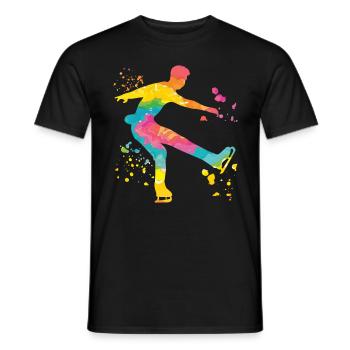 Eiskunstläufer Schlittschuhlaufen Eiskunstlauf - Männer T-Shirt - Schwarz - Vorne - AI Model Male 178 light (178cm)