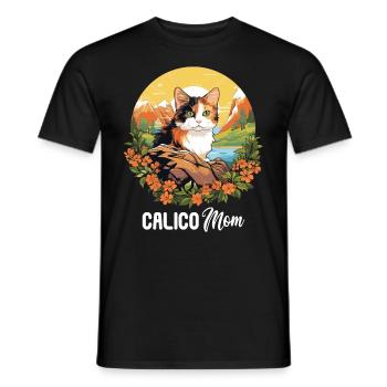 Calico Cat Lucky Cat - Men's T-Shirt - black - Front - AI Model Male 178 light (178cm)