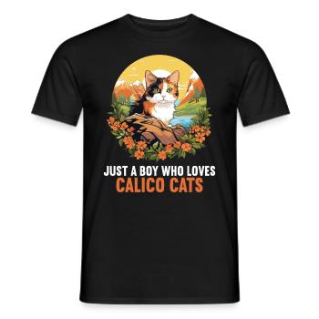Calico Cat Lucky Cat - Men's T-Shirt - black - Front - AI Model Male 178 light (178cm)