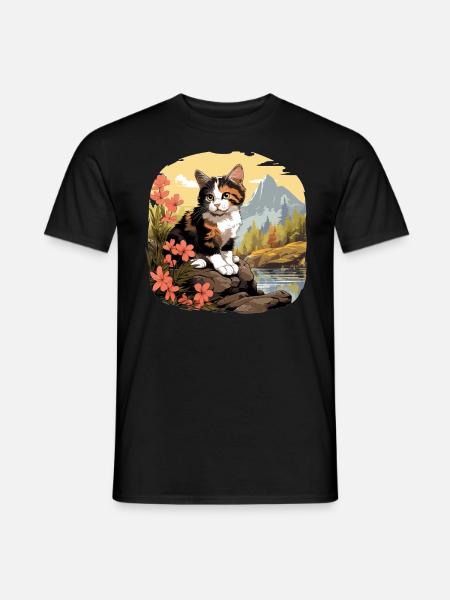Calico Cat Lucky Cat - Men's T-Shirt - black