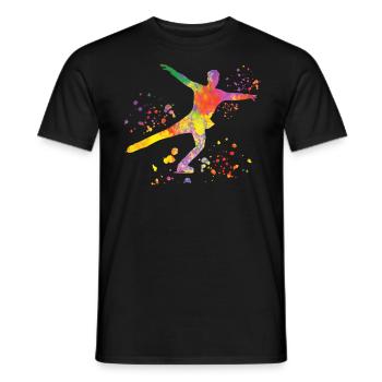 Eiskunstläufer Schlittschuhlaufen Eiskunstlauf - Männer T-Shirt - Schwarz - Vorne - AI Model Male 178 light (178cm)