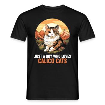 Calico Cat Lucky Cat - Men's T-Shirt - black - Front - AI Model Male 178 light (178cm)