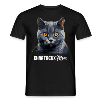 Chartreux Cat Carthusian Cat - Men's T-Shirt - black - Front - AI Model Male 178 light (178cm)