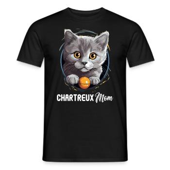 Chartreux Cat Carthusian Cat - Men's T-Shirt - black - Front - AI Model Male 178 light (178cm)
