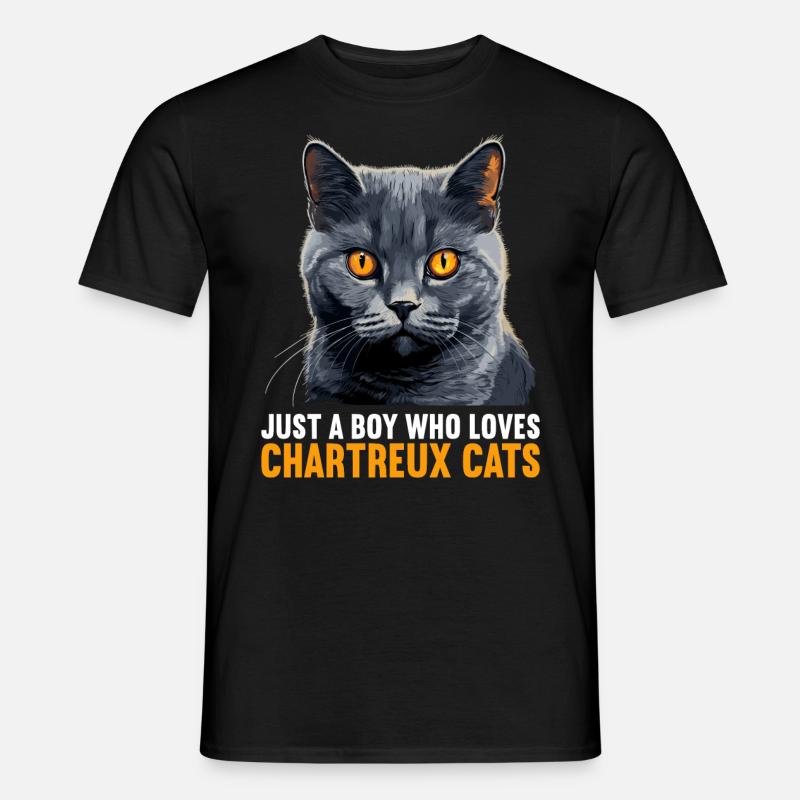 Chartreux Cat Kartäuser Katze - Männer T-Shirt - Schwarz