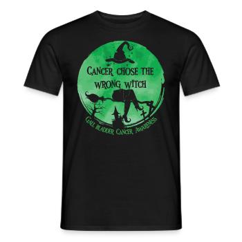 Cancer Witch Green Gallbladder Cancer - Men's T-Shirt - black - Front - AI Model Male 178 light (178cm)