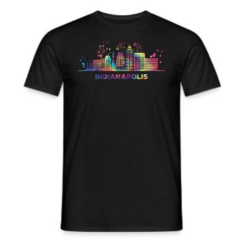 Ligne d’horizon de l’Indiana Indianapolis - T-shirt homme - noir - Devant - AI Model Male 178 light (178cm)