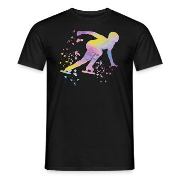 Speed skater Sportswoman Speed Skating - Men's T-Shirt - black - Front - AI Model Male 178 light (178cm)