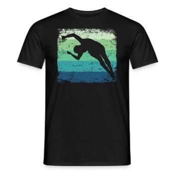 Synchronized Water Diver High Diver - Men's T-Shirt - black - Front - AI Model Male 178 light (178cm)