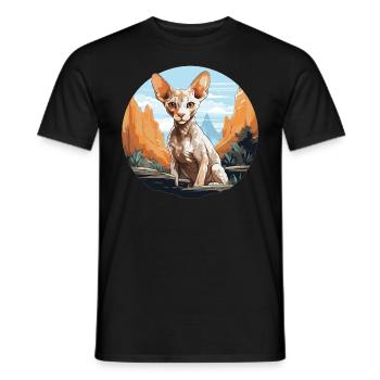Cornish Rex Kätzchen Cornish Rex Katze - Männer T-Shirt - Schwarz - Vorne - AI Model Male 178 light (178cm)