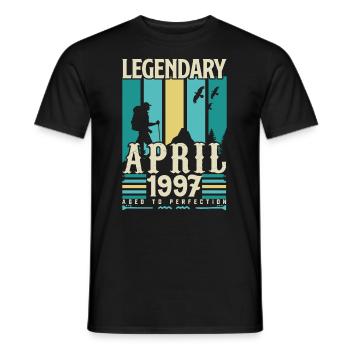 cadeau Anniversaire Avril 1997, Vintage avril 1997 - T-shirt homme - noir - Devant - AI Model Male 178 light (178cm)