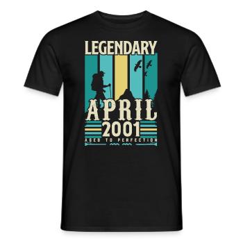 cadeau Anniversaire Avril 2001, Vintage avril 2001 - T-shirt homme - noir - Devant - AI Model Male 178 light (178cm)