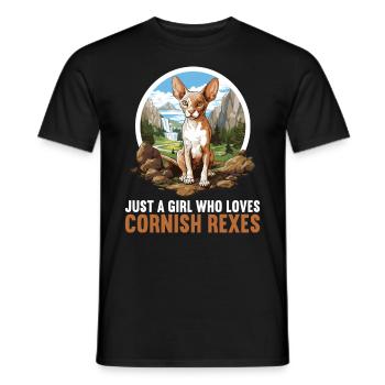 Cornish Rex Kätzchen Cornish Rex Katze - Männer T-Shirt - Schwarz - Vorne - AI Model Male 178 light (178cm)