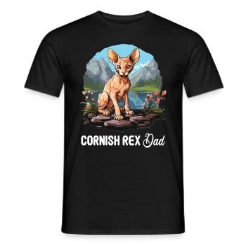 Cornish Rex Kätzchen Cornish Rex Katze - Männer T-Shirt - Schwarz - Vorne - AI Model Male 178 light (178cm)