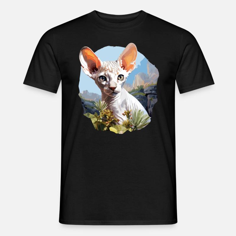 Cornish Rex Kätzchen Cornish Rex Katze - Männer T-Shirt - Schwarz