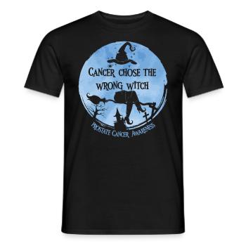 Cancer Witch Light Blue Prostate Cancer - Men's T-Shirt - black - Front - AI Model Male 178 light (178cm)