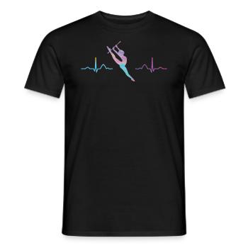 RytGymnastics Bar Ekg Rhythmic Gymnastics - Men's T-Shirt - black - Front - AI Model Male 178 light (178cm)